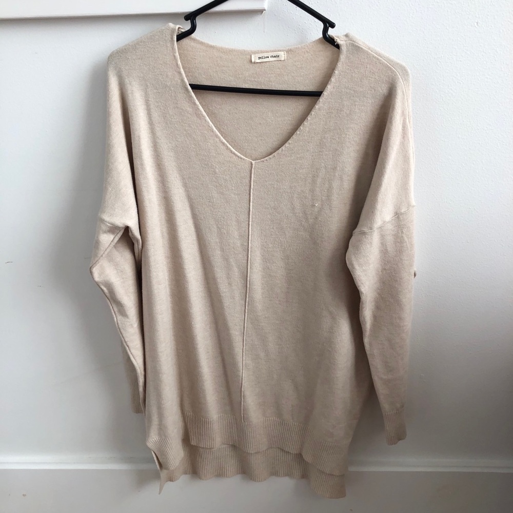 yellow chair sweater